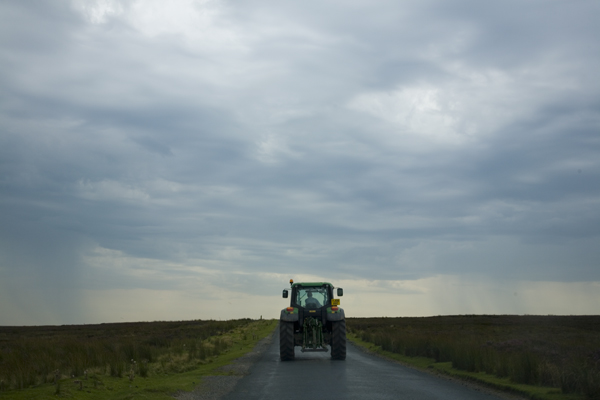 Tractor on Road in the Yorkshire Dales